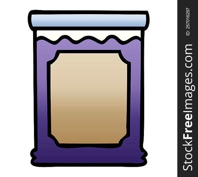 gradient shaded quirky cartoon jar of jam. gradient shaded quirky cartoon jar of jam