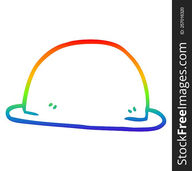 Rainbow Gradient Line Drawing Cartoon Hat