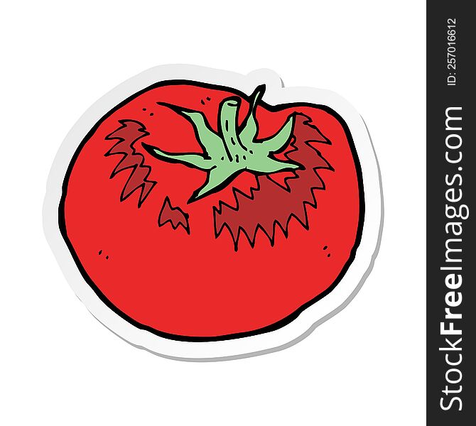 sticker of a cartoon tomato