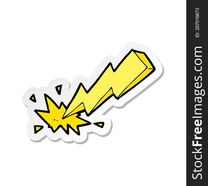 sticker of a cartoon thunderbolt