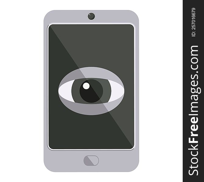 cell phone watching you graphic icon