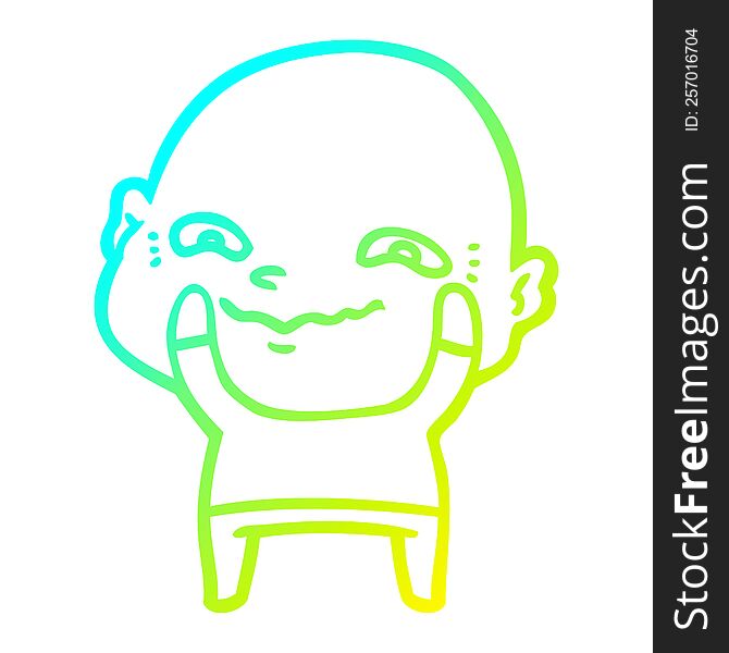 cold gradient line drawing cartoon creepy guy