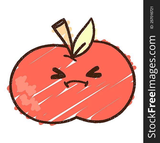 Angry Apple Chalk Drawing