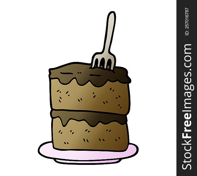 vector gradient illustration cartoon slice of cake