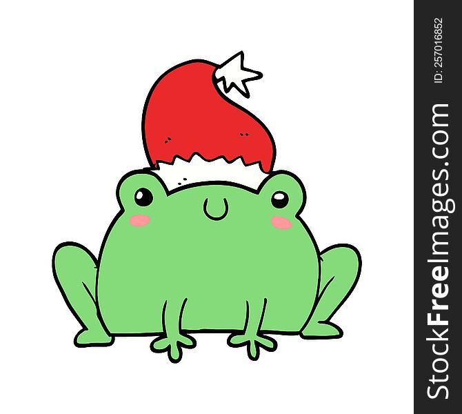 Cute Cartoon Christmas Frog