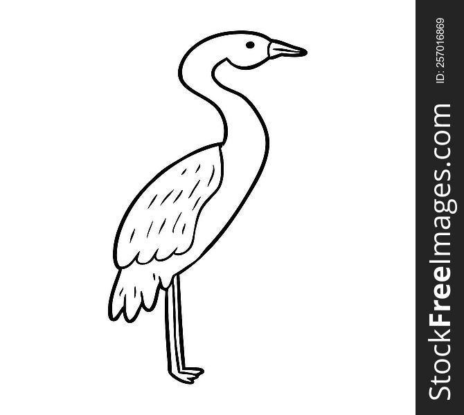 line drawing of a stork. line drawing of a stork