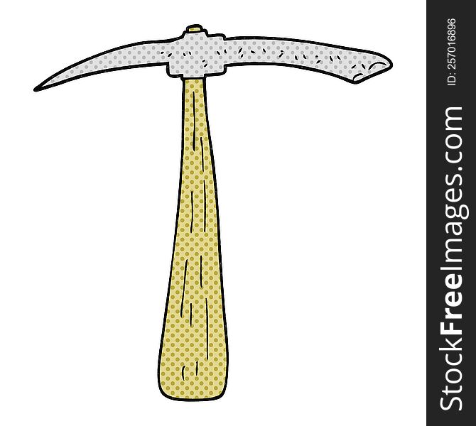 freehand drawn cartoon pick axe