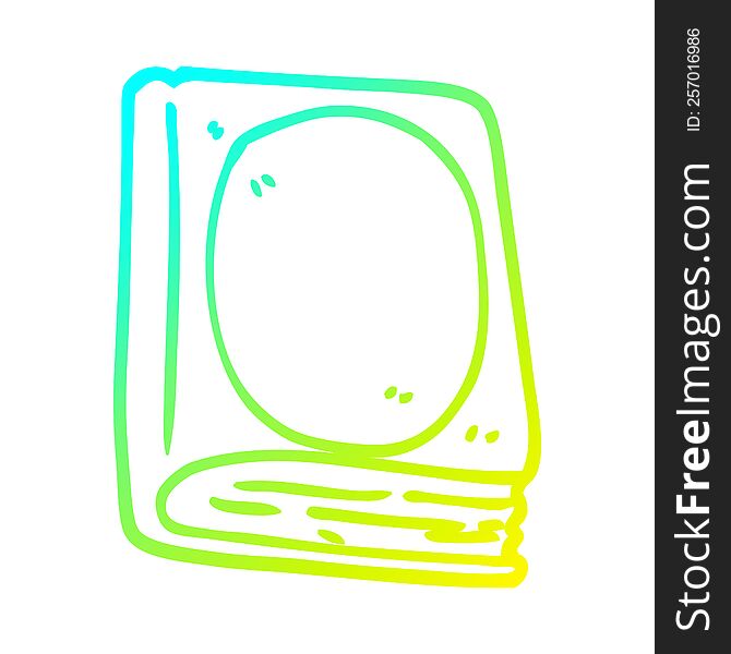 cold gradient line drawing of a cartoon reading book