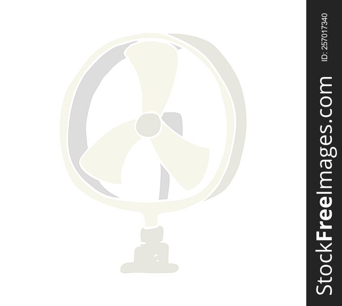 flat color illustration of desk fan. flat color illustration of desk fan