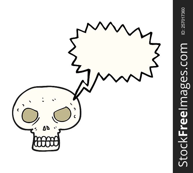 Speech Bubble Cartoon Skull
