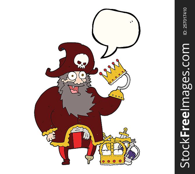 Speech Bubble Cartoon Pirate Captain