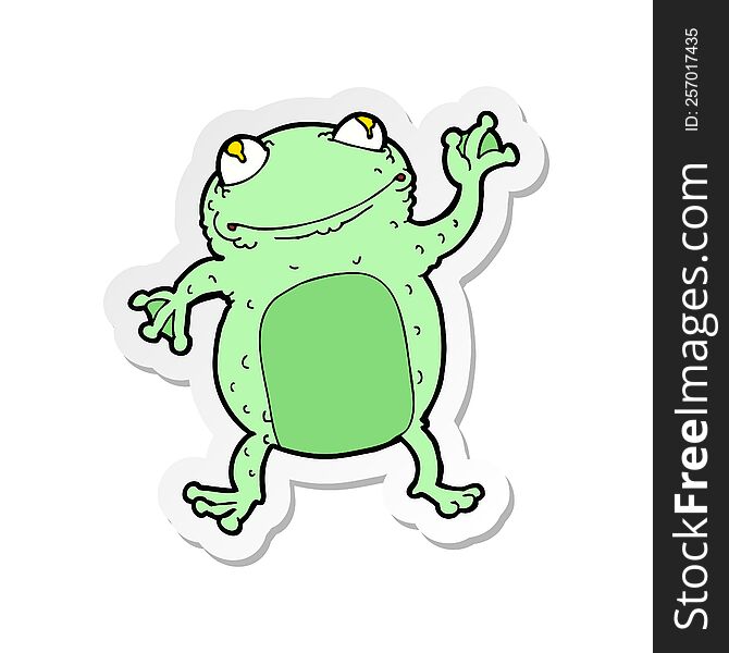 Sticker Of A Cartoon Frog