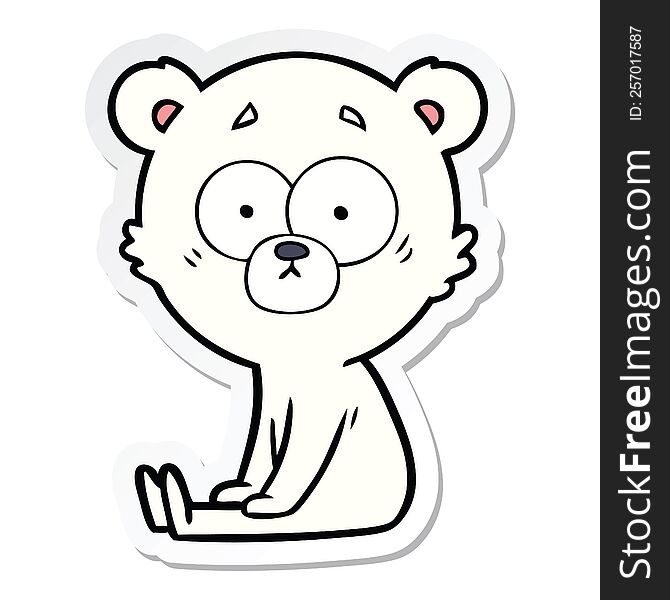 Sticker Of A Nervous Polar Bear Cartoon