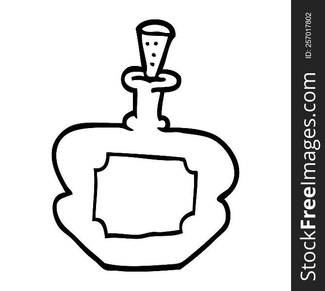 line drawing cartoon perfume bottle