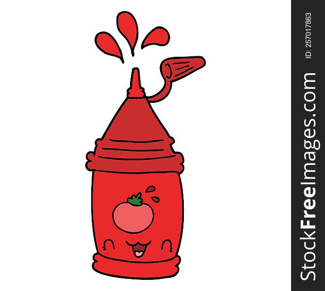 cartoon ketchup bottle