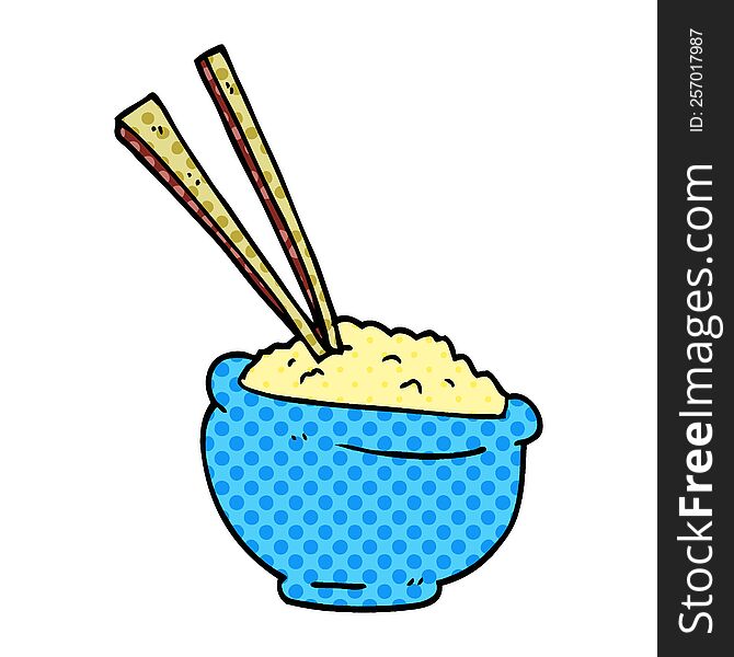 Cartoon Doodle Tasty Bowl Of Rice