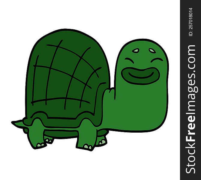 cartoon doodle happy turtle