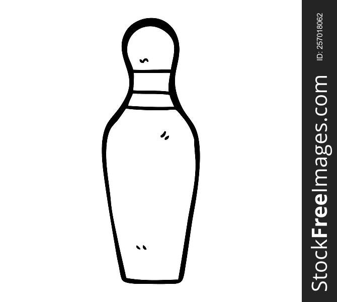 Line Drawing Cartoon Bowling Pin