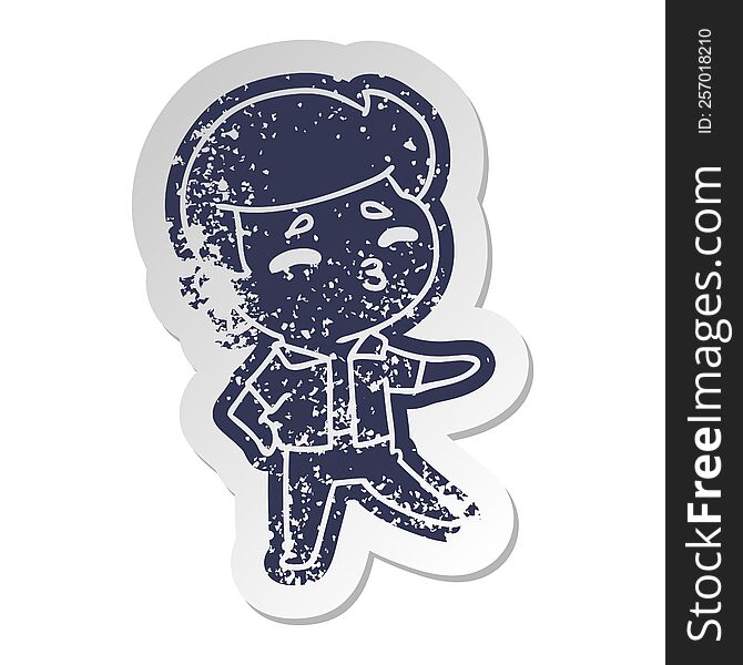 distressed old sticker kawaii 1950 cute boy