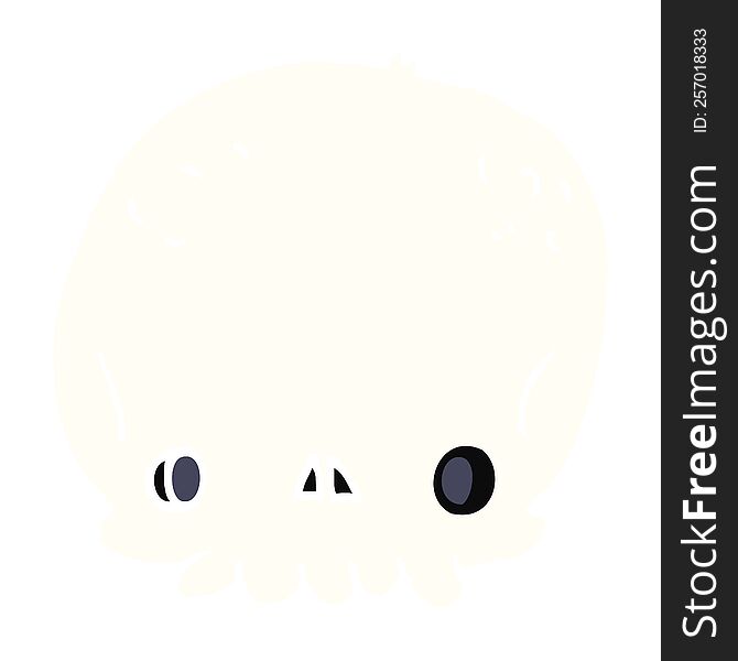 Flat Color Style Cartoon Skull