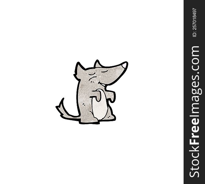 cartoon little wolf