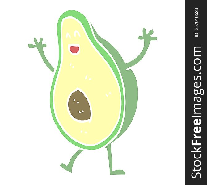 cartoon doodle dancing avocado
