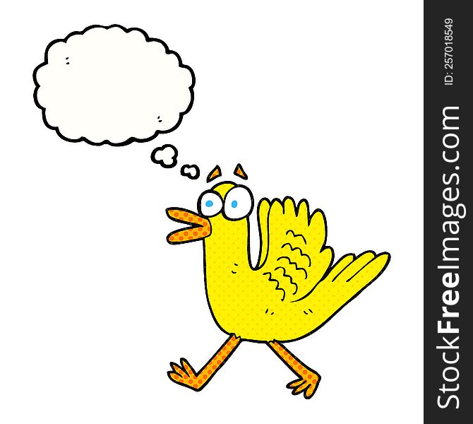 freehand drawn thought bubble cartoon flapping duck