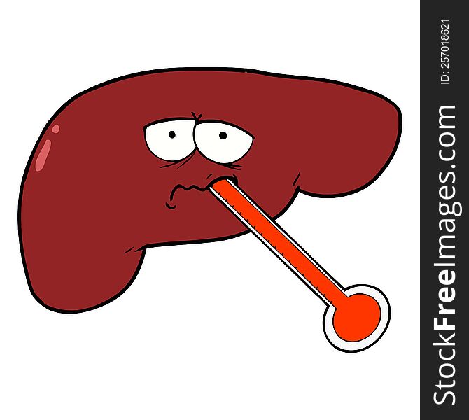 cartoon unhealthy liver. cartoon unhealthy liver
