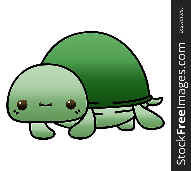 gradient shaded quirky cartoon turtle. gradient shaded quirky cartoon turtle