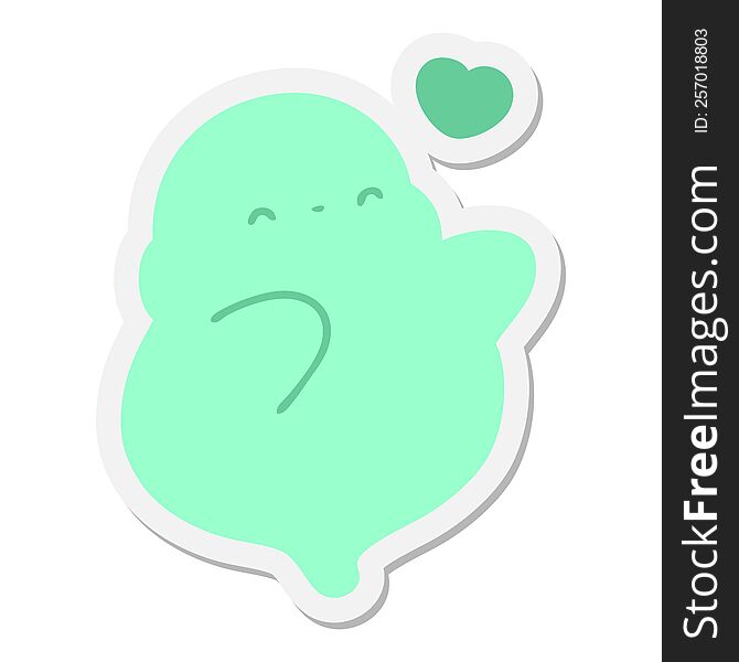 Cute Halloween Ghost In Love Sticker