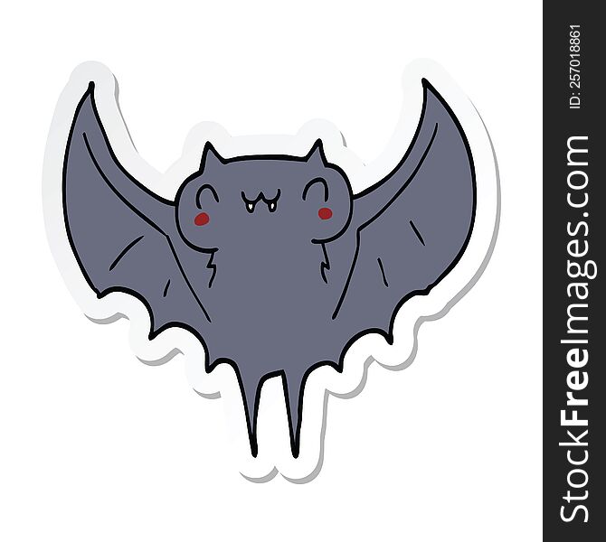 Sticker Of A Cartoon Bat