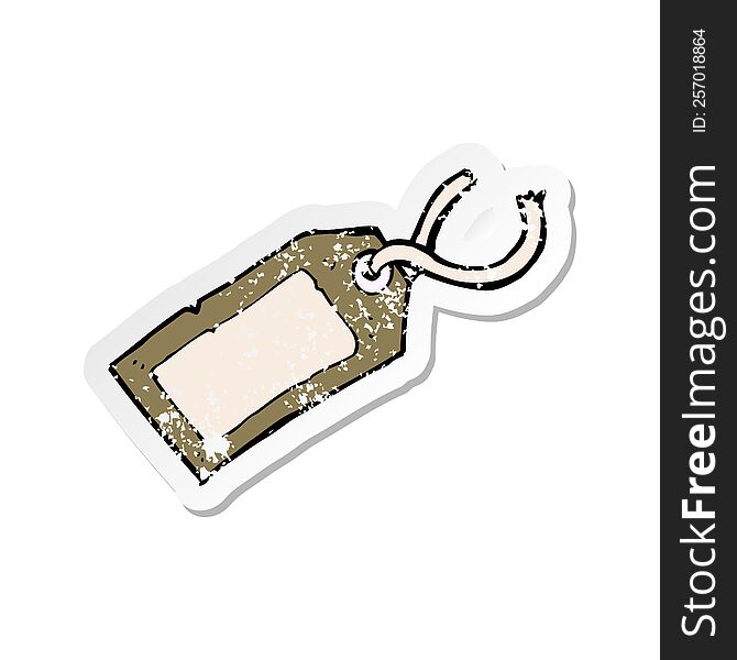 Retro Distressed Sticker Of A Cartoon Luggage Tag