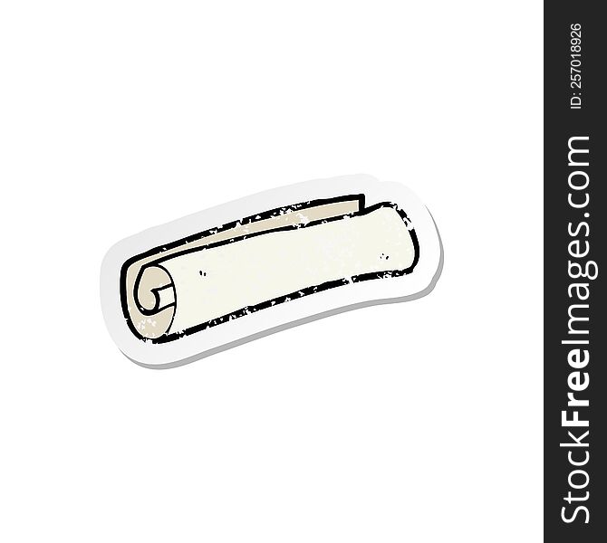 Retro Distressed Sticker Of A Cartoon Scroll