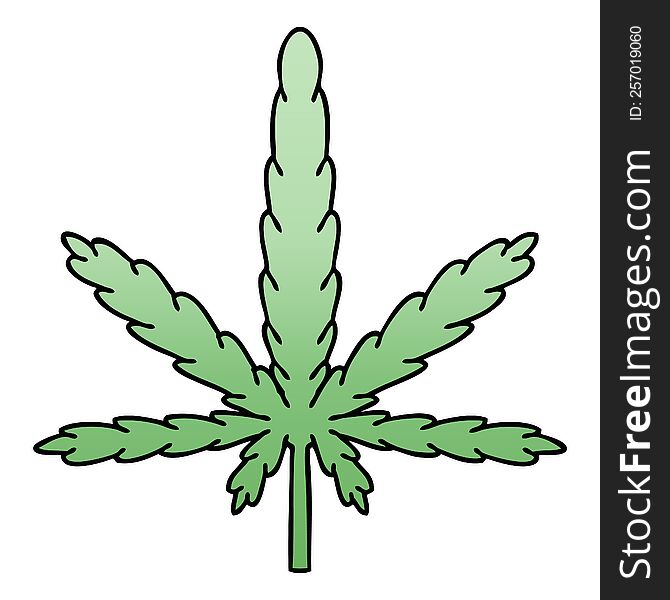 quirky gradient shaded cartoon marijuana