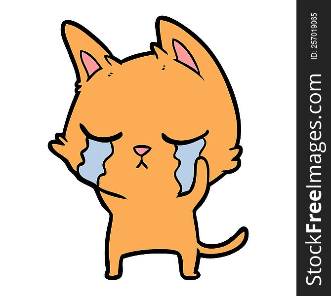 crying cartoon cat. crying cartoon cat