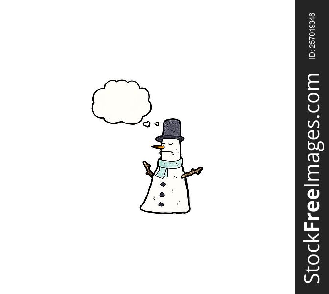 cartoon snowman in top hat