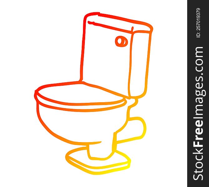 Warm Gradient Line Drawing Cartoon Golden Toilet