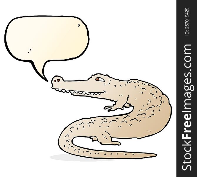 cartoon alligator with speech bubble