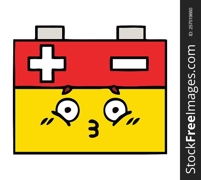 cute cartoon of a car battery. cute cartoon of a car battery