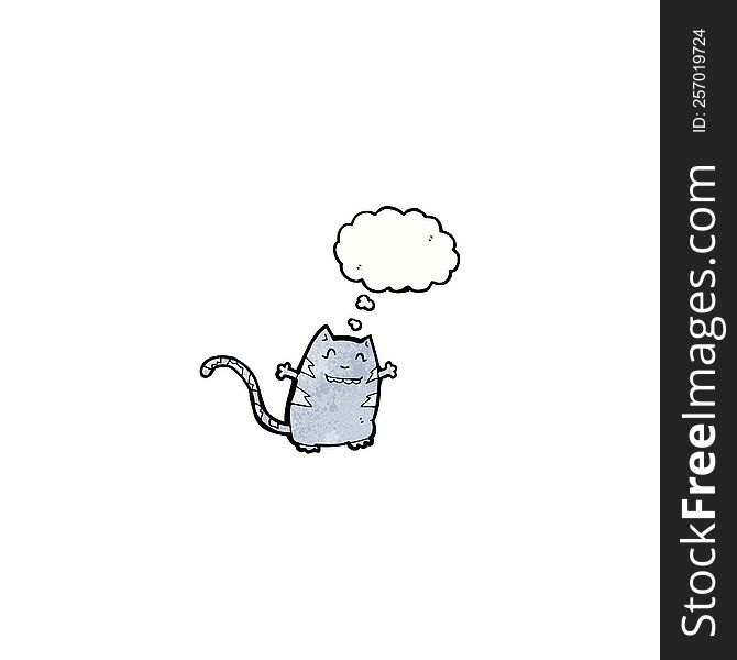 Funny Cartoon Cat With Thought Bubble