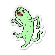 Sticker Of A Cartoon Monster Royalty Free Stock Images
