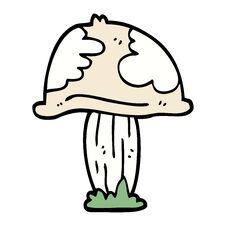 Cartoon Doodle Wild Mushroom Royalty Free Stock Photo