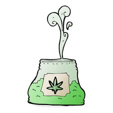 Free Cartoon Bag Of Weed Stock Image - 257026211
