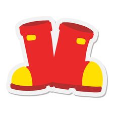 Pair Of Wellington Boots Sticker Royalty Free Stock Images