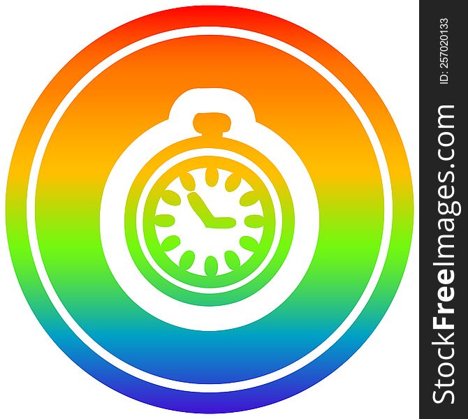 stop watch circular icon with rainbow gradient finish. stop watch circular icon with rainbow gradient finish