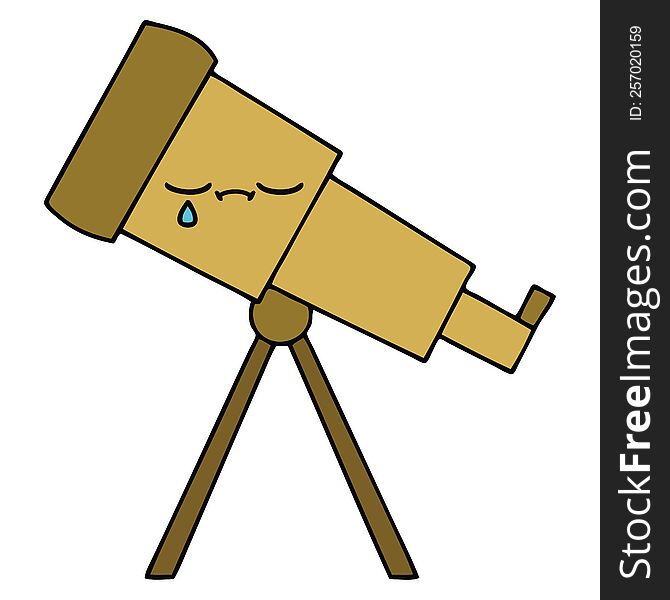 Cute Cartoon Telescope