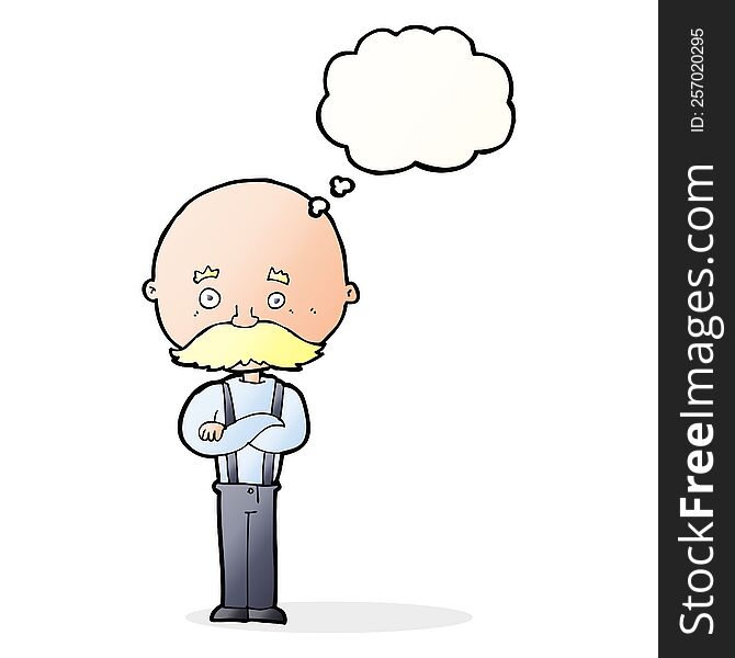 Cartoon Grandfather With Thought Bubble