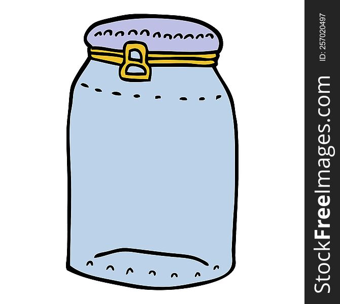 cartoon doodle glass jar