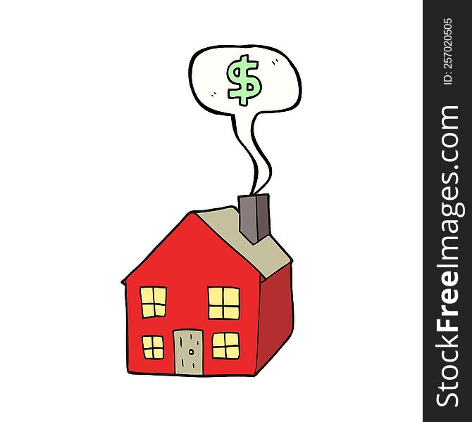 freehand drawn speech bubble cartoon housing market
