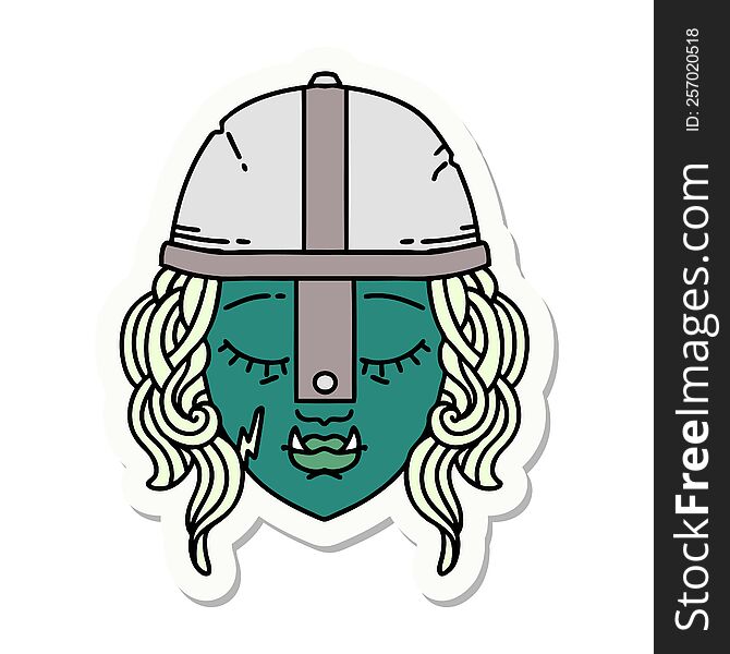 Orc Fighter Character Face Sticker